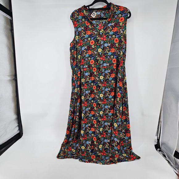 Anne Klein Maxi Dress Floral Print Sleeveless‎ Size 12 Vacation Cottage Spring - Picture 2 of 9